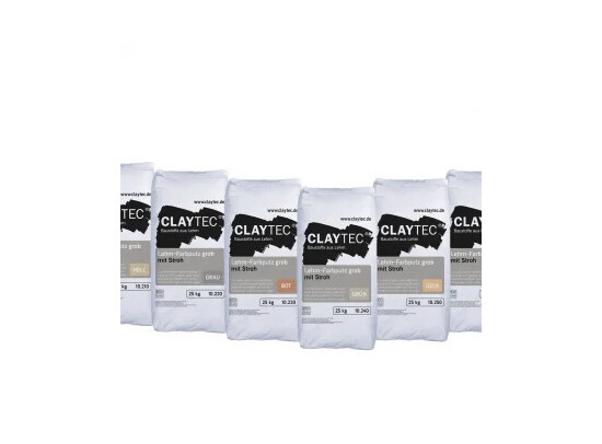 Claytec - Afwerkleem grof grijs - 25 kg